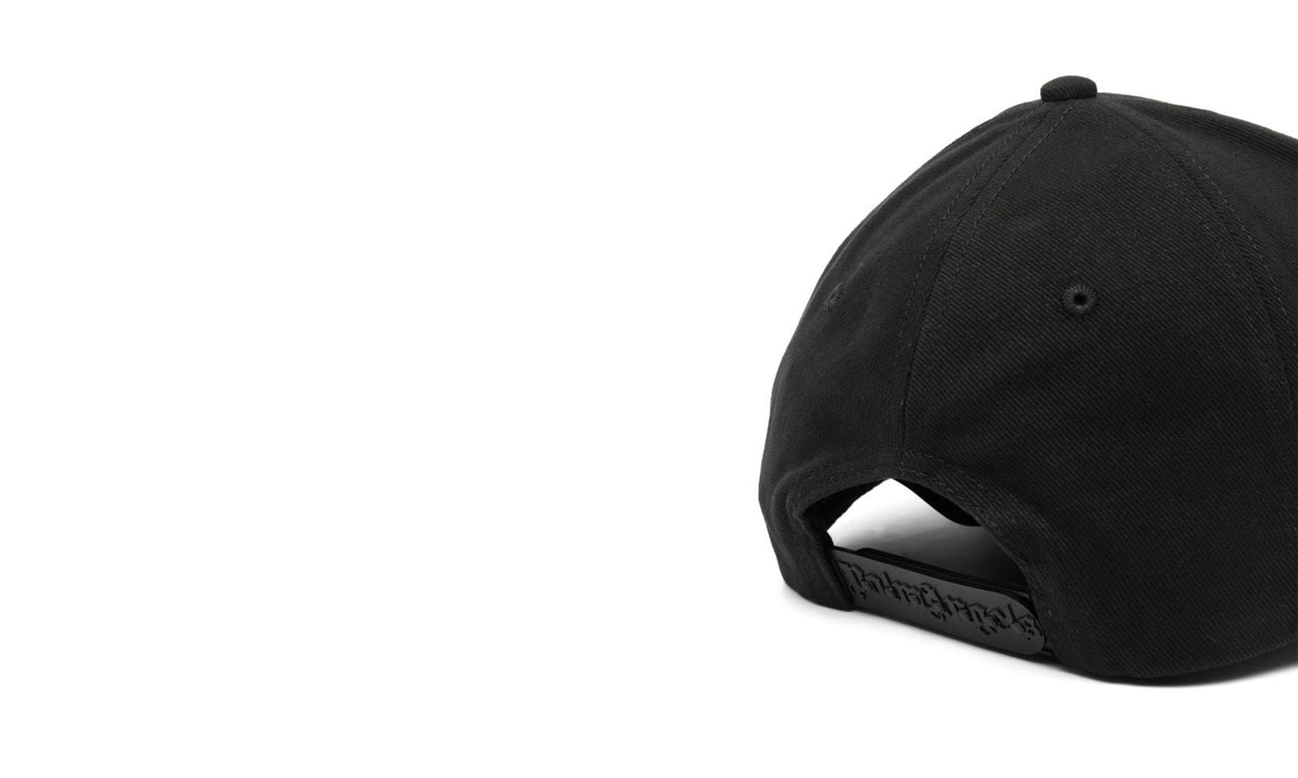Palm Angels Logo-Print Cotton Cap Black